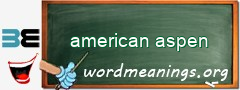 WordMeaning blackboard for american aspen